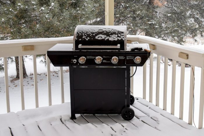 Grill in the Wintertime covered in snow
