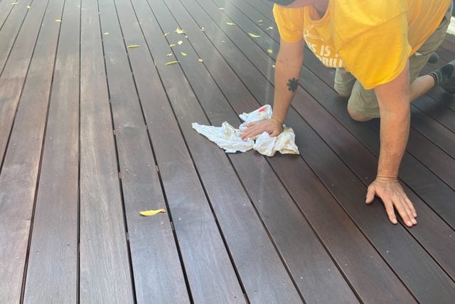 wiping the deck