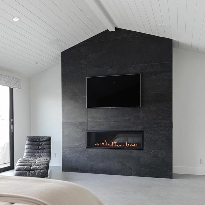 Black Fireplace Tile
