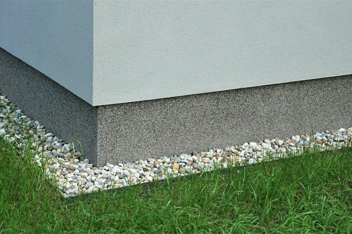 Modern blind area with grass