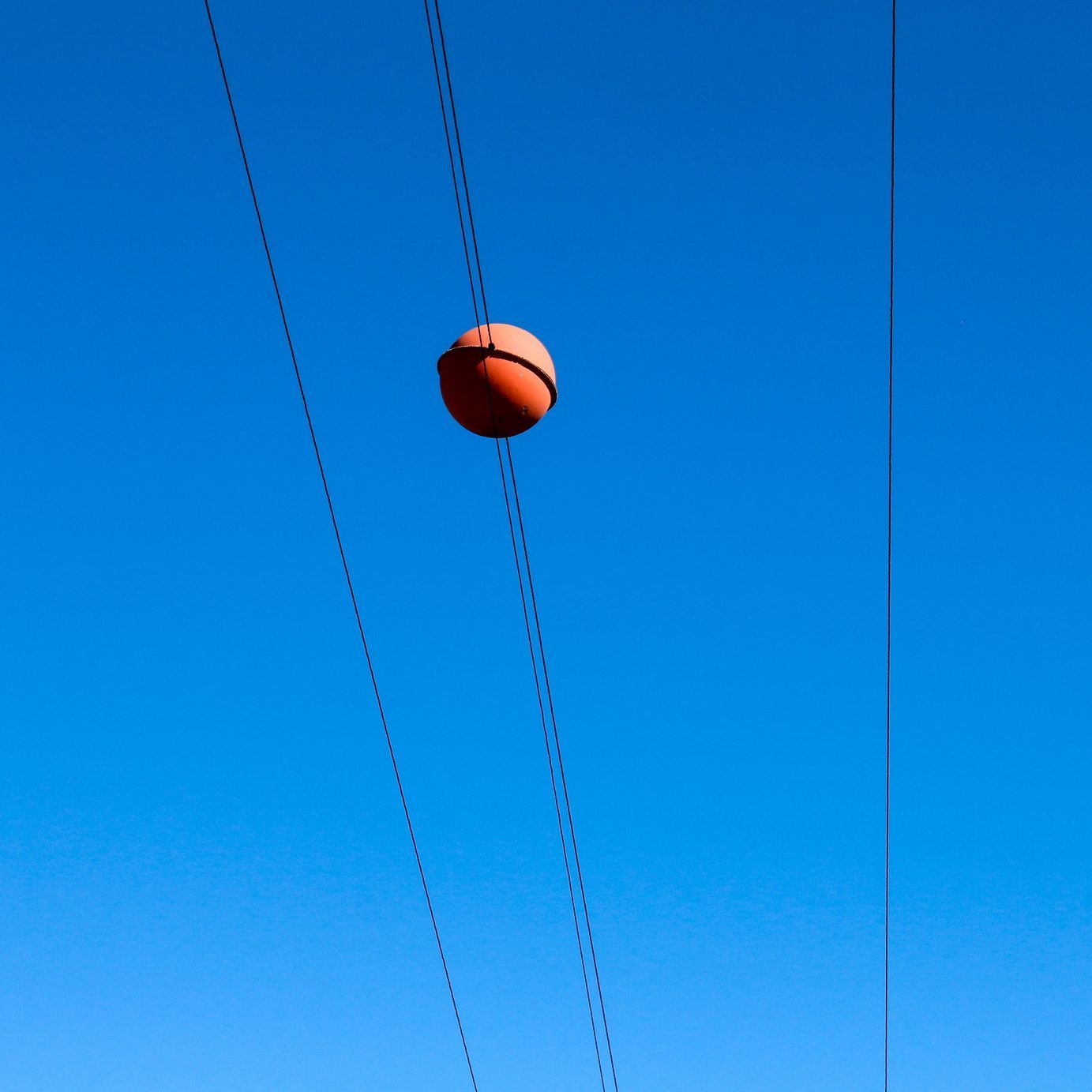 Red Power Line Caution Sphere