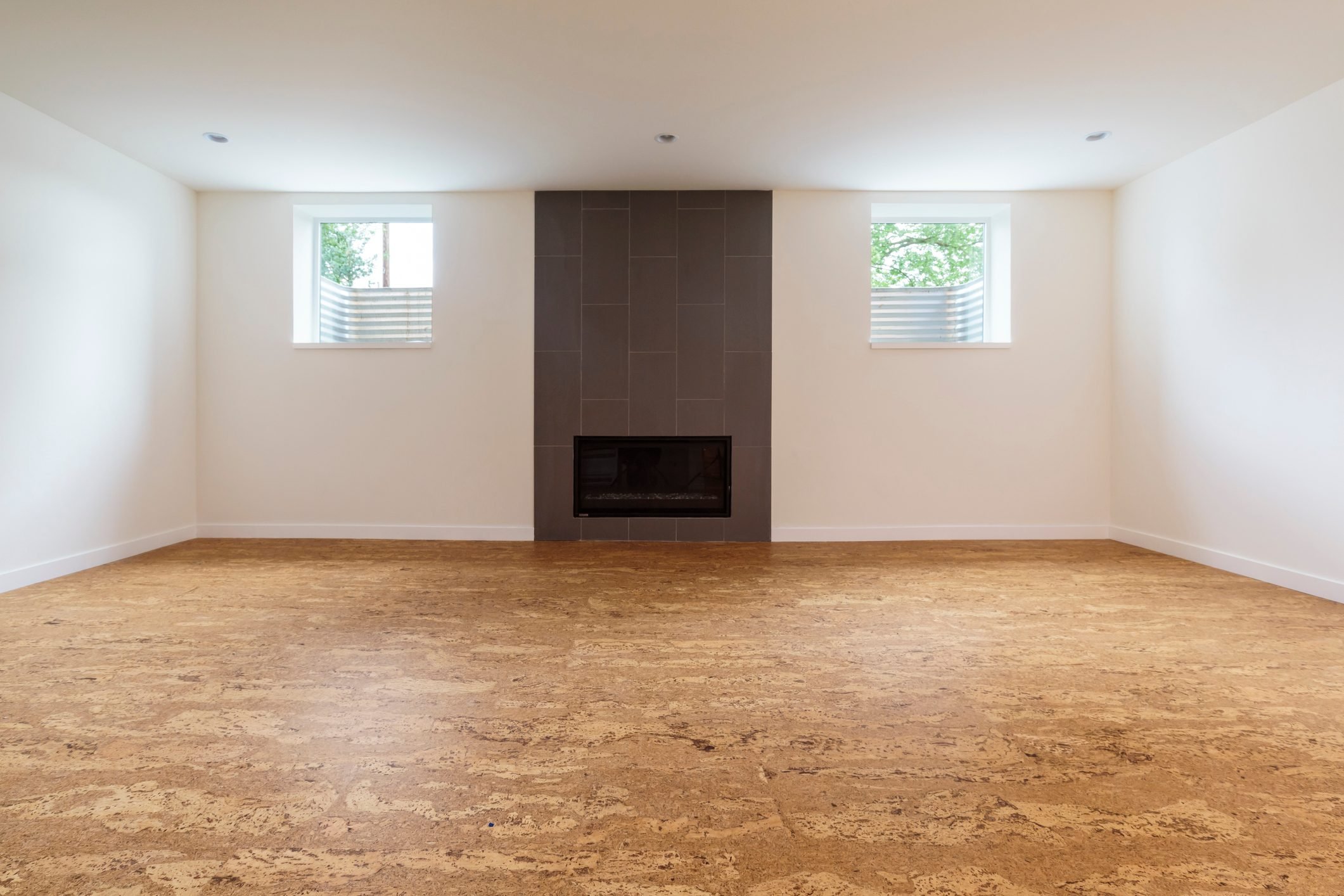 Cork flooring in unfurnished new home
