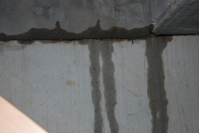 Leaking basement wall concrete