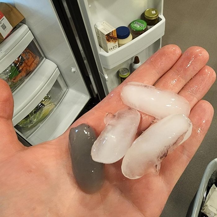Gray Ice Cube in a refrigerator Via Stevetakesashot Reddit