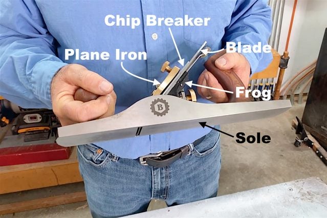 Hand Plane Parts labeled