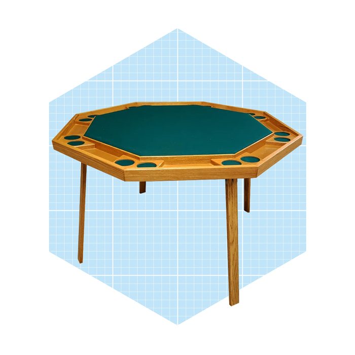 8 Player Oak Poker Table Ecomm Wayfair.com