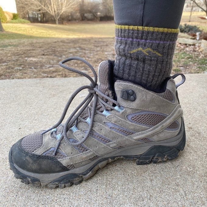 Darn Tough Socks with women's hiking boot