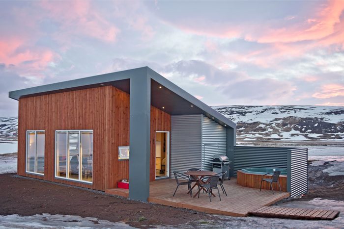 sunrise at holiday home in Iceland during the winter