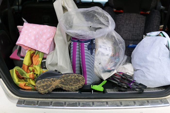 Personal effects in a car boot