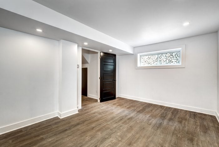 bright refinished basement in a residential house