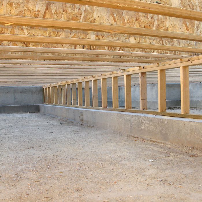 Cripple Wall in a crawlspace foundation beneath the framing of a home