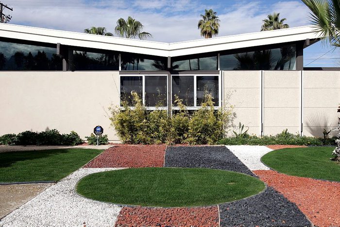 butter fly roof on a Palm Springs home