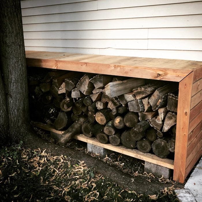 One Day Diy Firewood Storage Rack Courtesy @woodyworking Via Instagram