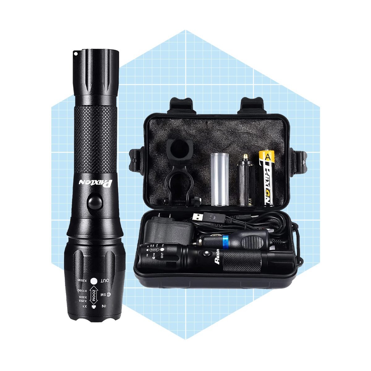 Phixton Rechargeable High Lumens Tactical Handheld Flashlight Ecomm Amazon.com