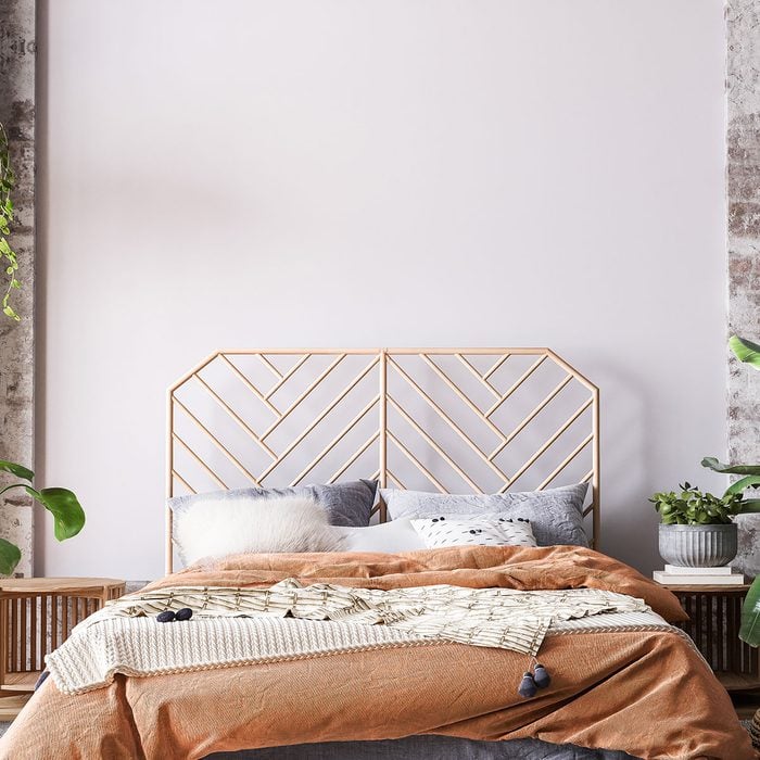 Wooden Bed In Loft Apartment Design