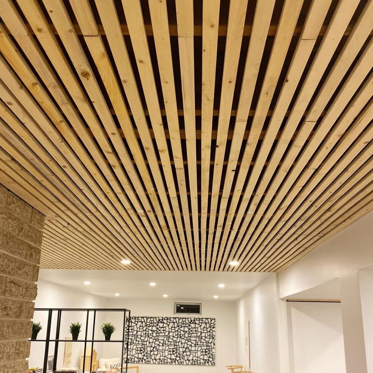 Modern Wood Slat Ceiling