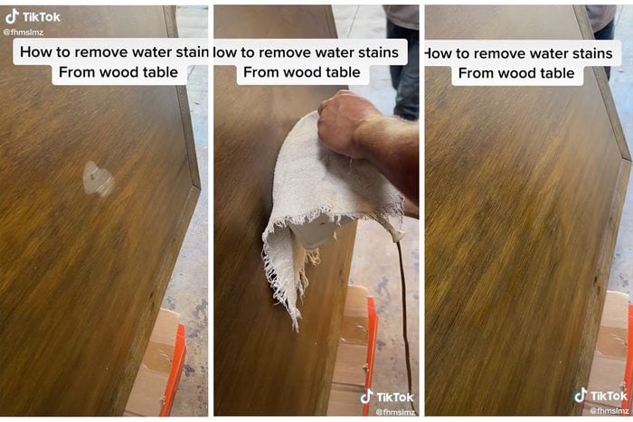 Wood Table Water Stain Removal Hack via @fhmslmz tiktok