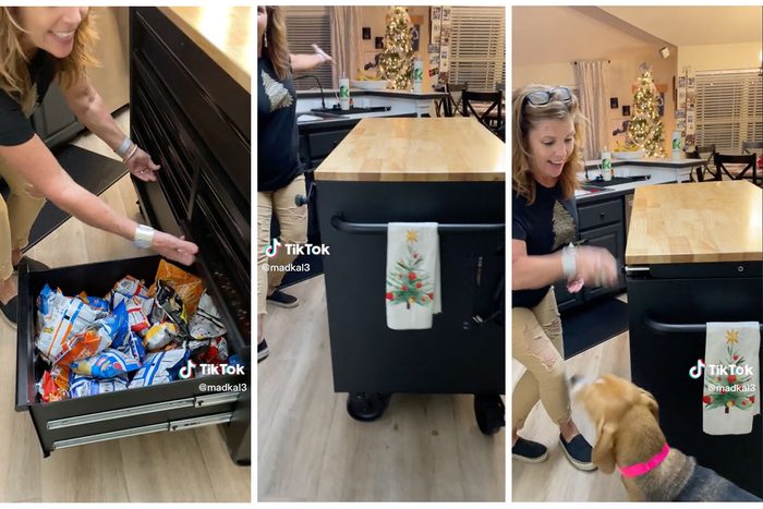 Workbench Kitchen Island Hack via @Madkal3 Tiktok