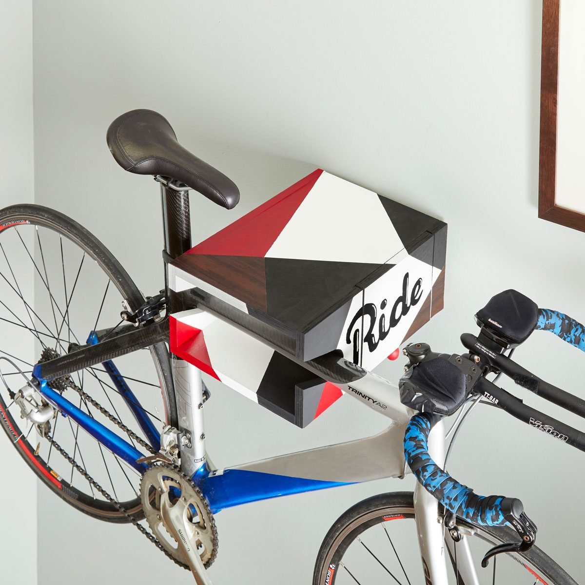 Diy Wall Mounted Wood Box Bike Shelf