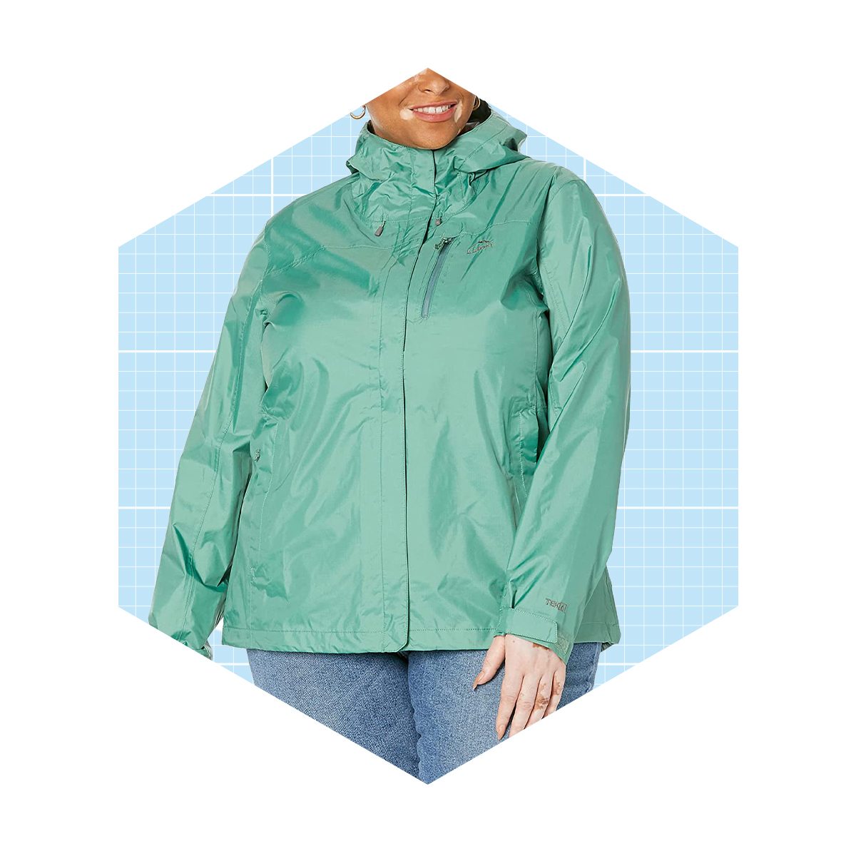 L.L.Bean Plus Size Trail Model Rain Jacket, Clover