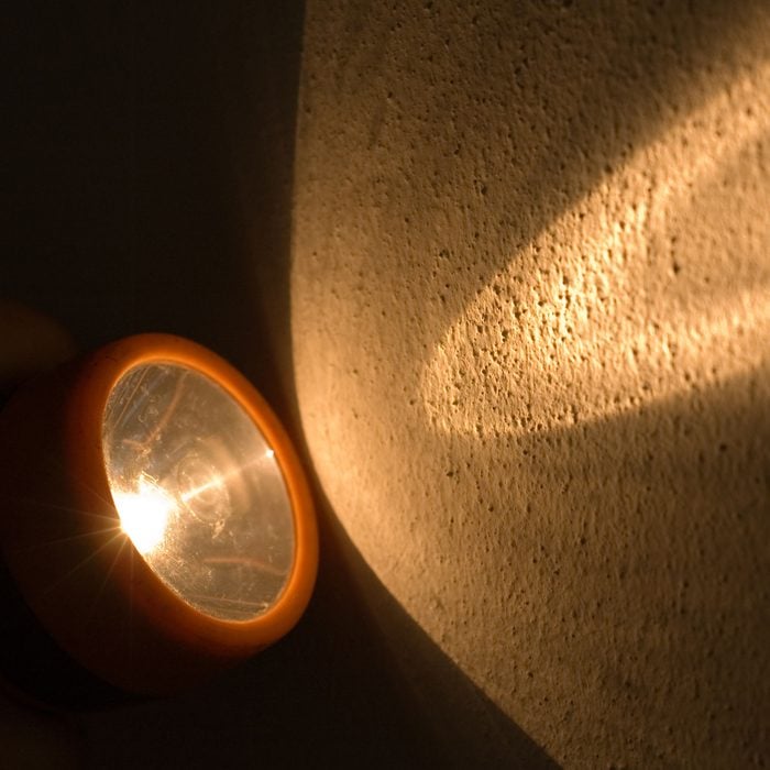 Light from Flashlight casts on a wall
