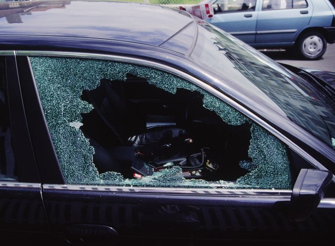 Smashed Car Window