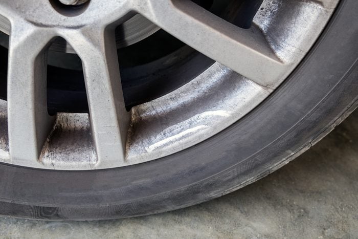 brake dust on a car wheel