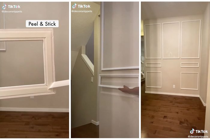 Peel And Stick Wall Trim Hack Via @DecorSnippets Tiktok