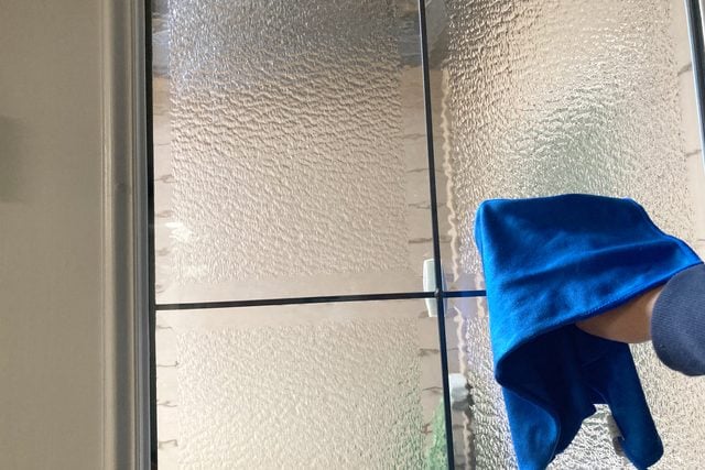 Wipe Down Window with microfiber cloth