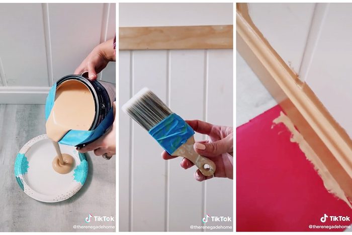 Collage Of Tiktok Showing Three Different Paint Hacks Via Tiktok