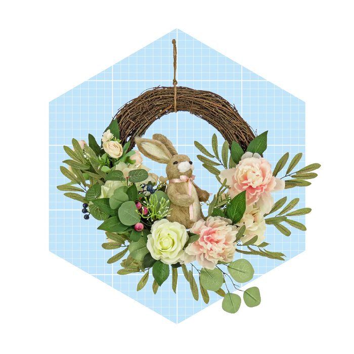 20 Bunny & Leafy Floral Wreath Ecomm Michaels.com