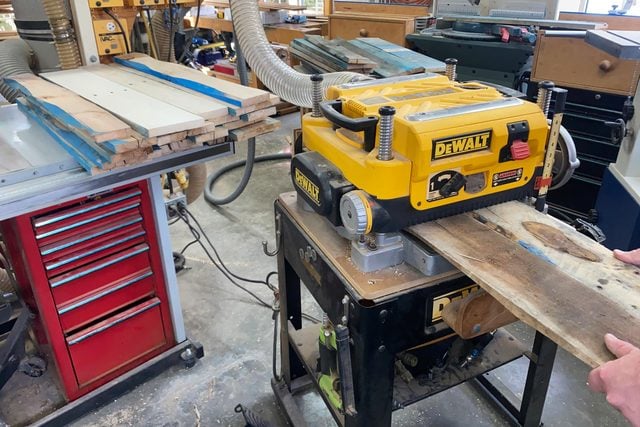 Planing And Jointing Boards in a wood workshop