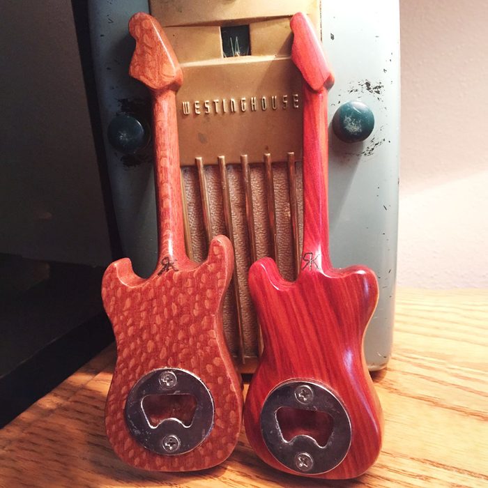 "Fender style" guitar bottle openers.