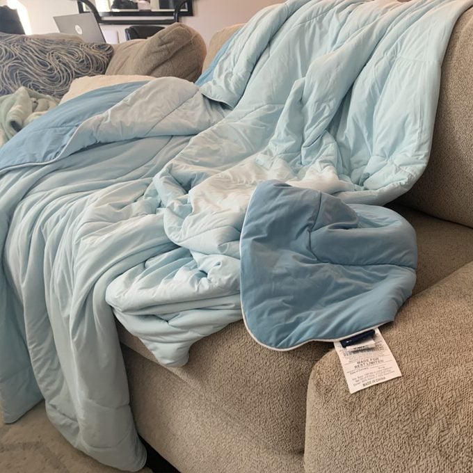 Cooling Comforter On Couch 