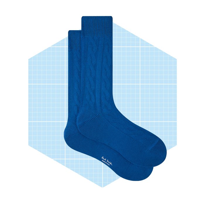 Cashmere-Blend Cable Knit Socks