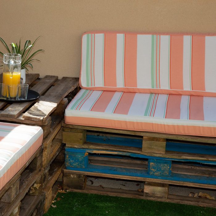 wooden pallets make garden wood lounge chair cushion in home garden outdoor
