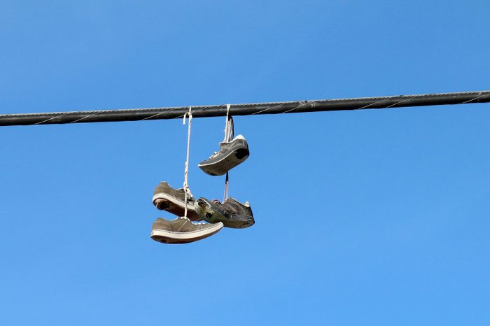Sneakers On An Overhead Wire