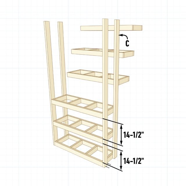 How To Build Shelves For Your Basement Step 2