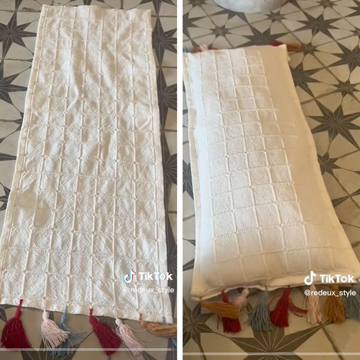 Pillowcase Cover Hack Via @redeux_Style TikTok Ways To Reuse Table Runners Without A Table Dh Fhm