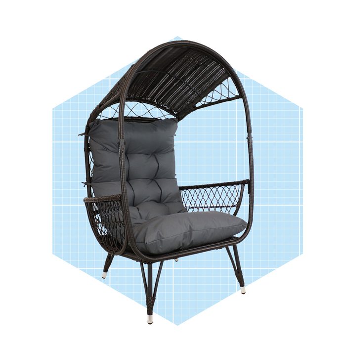 Sunnydaze Shaded Comfort Wicker Outdoor Egg Chair