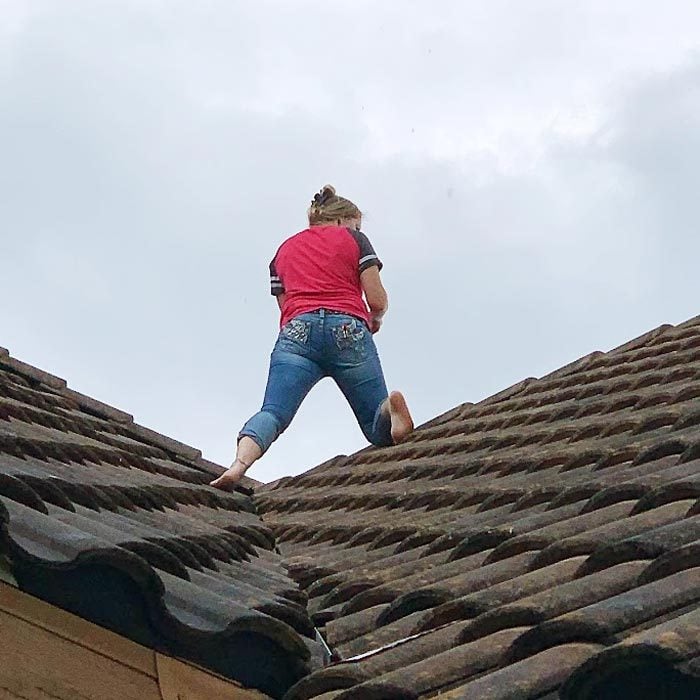 Ami Feller on the roof