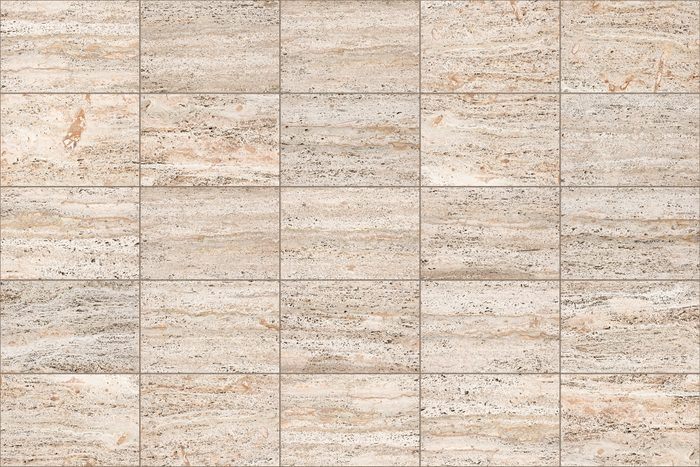 New paving made with italian travertine stone blocks of rectangular shape for pedestrian zone - "nseamless pattern image useful for renderings applications