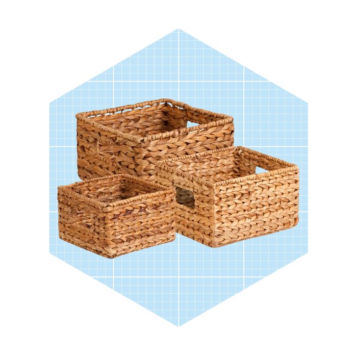 Honey Can Do Three Water Hyacinth Woven Nestin Storage Baskets With Handles Ecomm Walmart.com