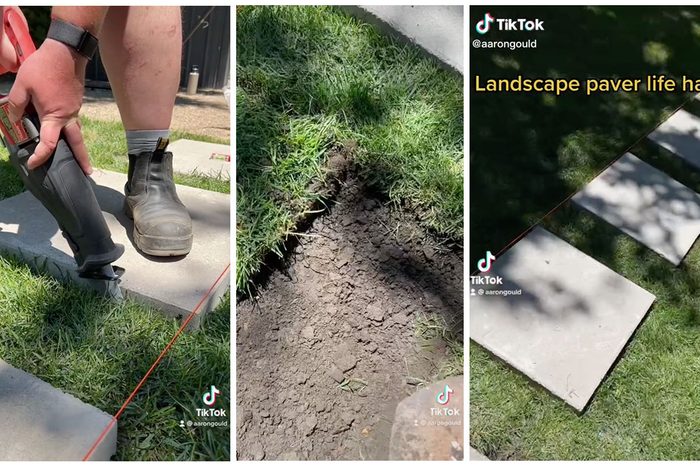 Landscape Paver Laying Hack Via @AaronGould TikTok