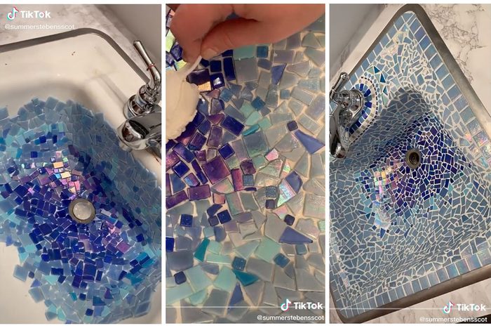 Mosaic Sink Makeover Via @SummerStebensScot TikTok