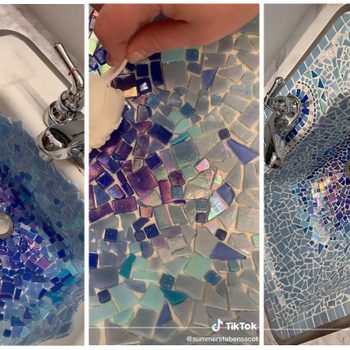 Mosaic Sink Makeover Via @SummerStebensScot TikTok