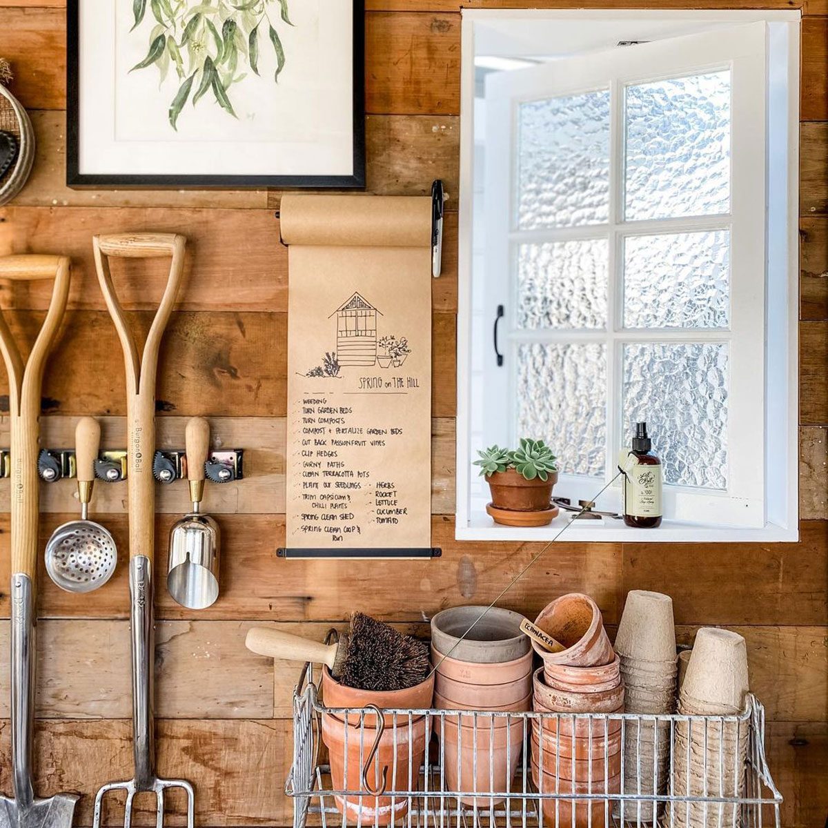 Organized Wal in Potting Shed