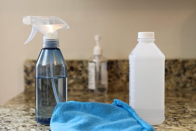 All purpose cleaner disinfectant spray bottle with towel