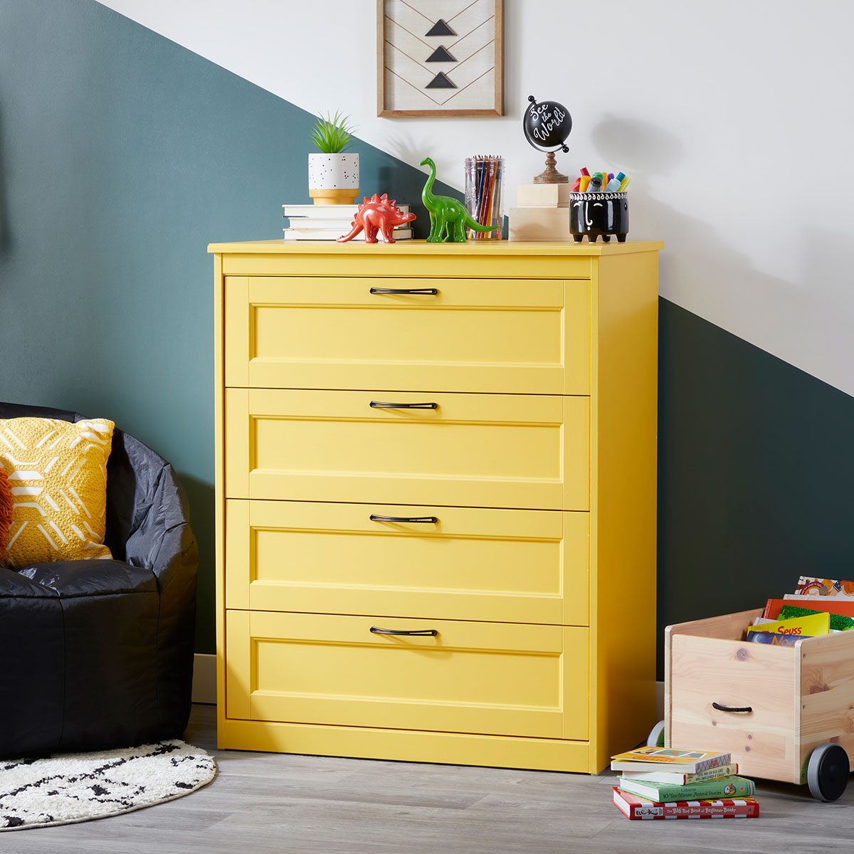 Yellow painted Dresser