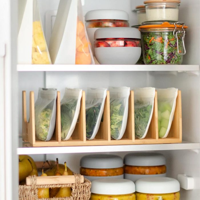 A Refrigerator with Reusable Bags